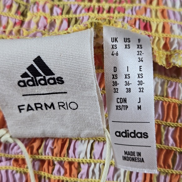 NEW Adidas x Farm Rio 3 Stripe Track Wide Leg Active Pants Geometric Women XS - Picture 9 of 13